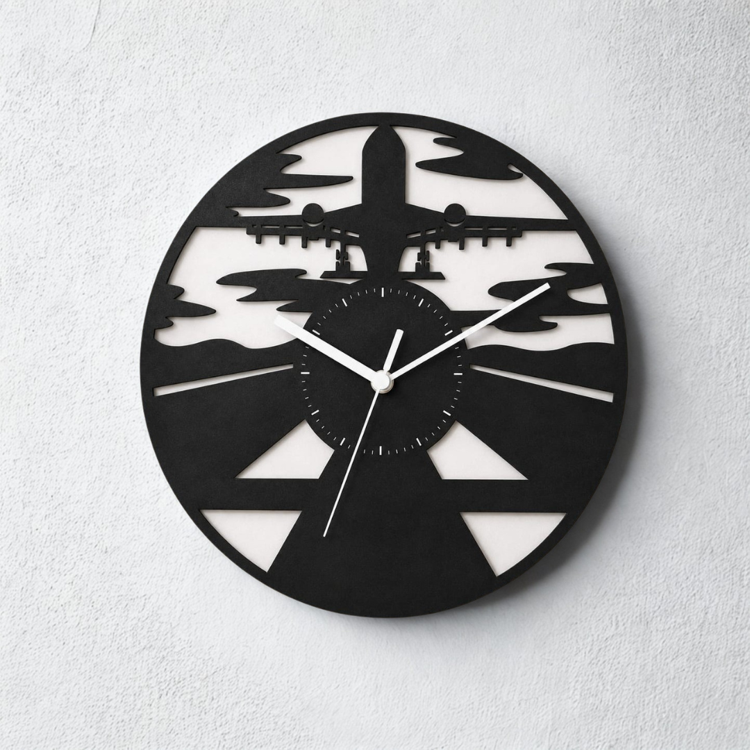 Runway & Aeroplane Wall Clock