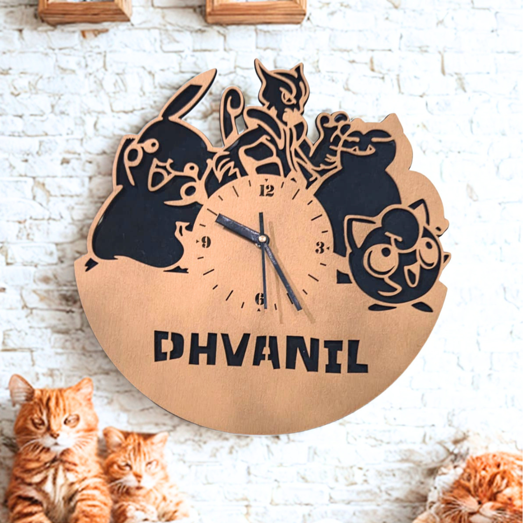 Personalised Pokémon Inspired Name Clock