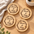 Personalised Wooden Name Coasters – Set of 4