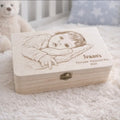 Personalised Baby Photo Sketch Keepsake Box