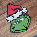 Personalised Grinch Face Christmas Ornament