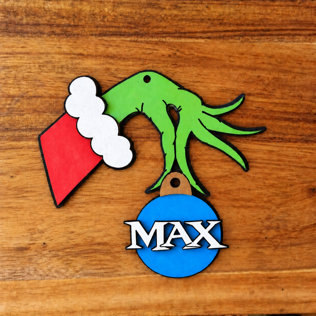 Personalised Grinch Hand Christmas Ornament